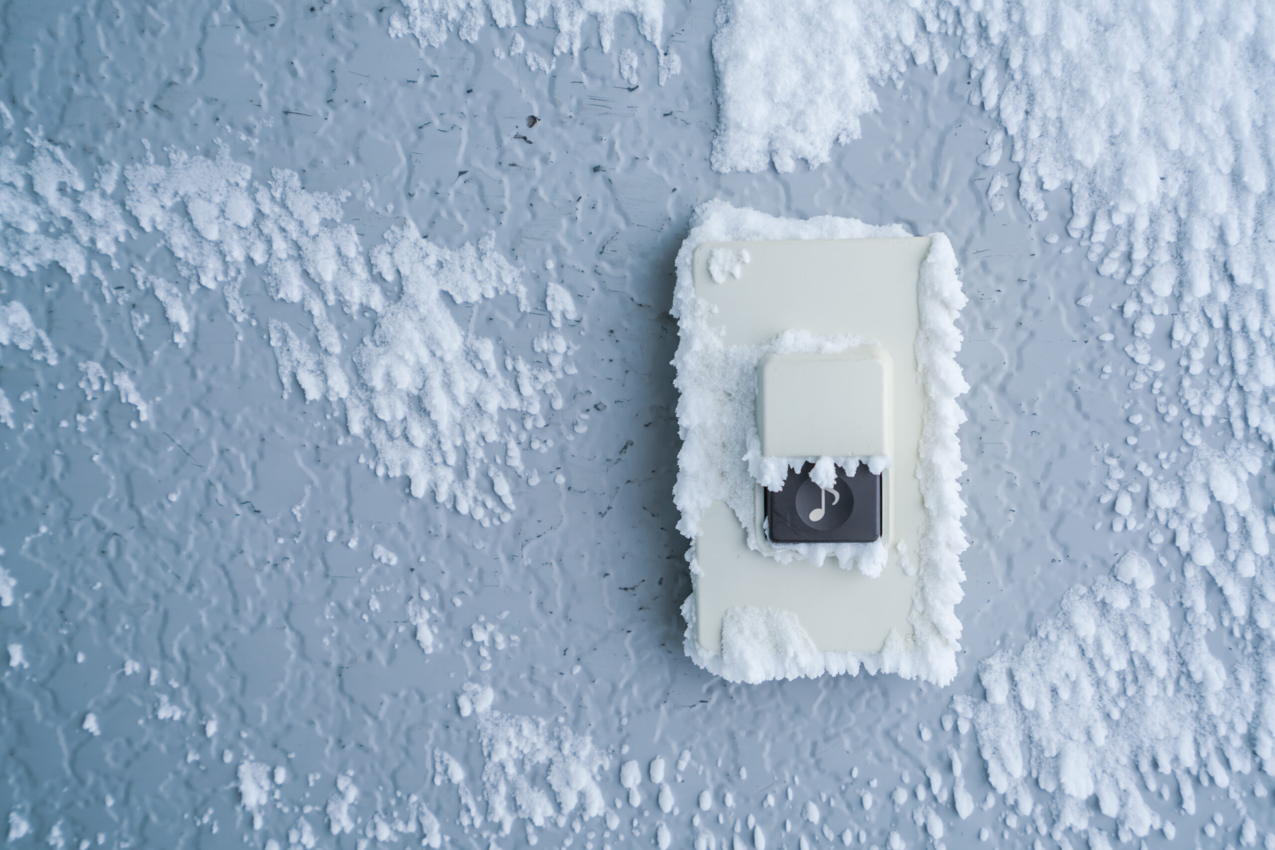 przycisk pokryty śniegiem